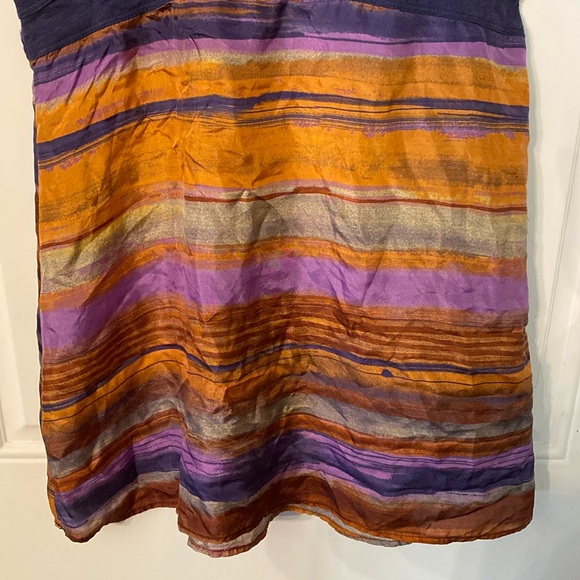 Anthropologie Left of Center Silk Flowy watercolor Striped Tank Sleeveless Top - Picture 5 of 10
